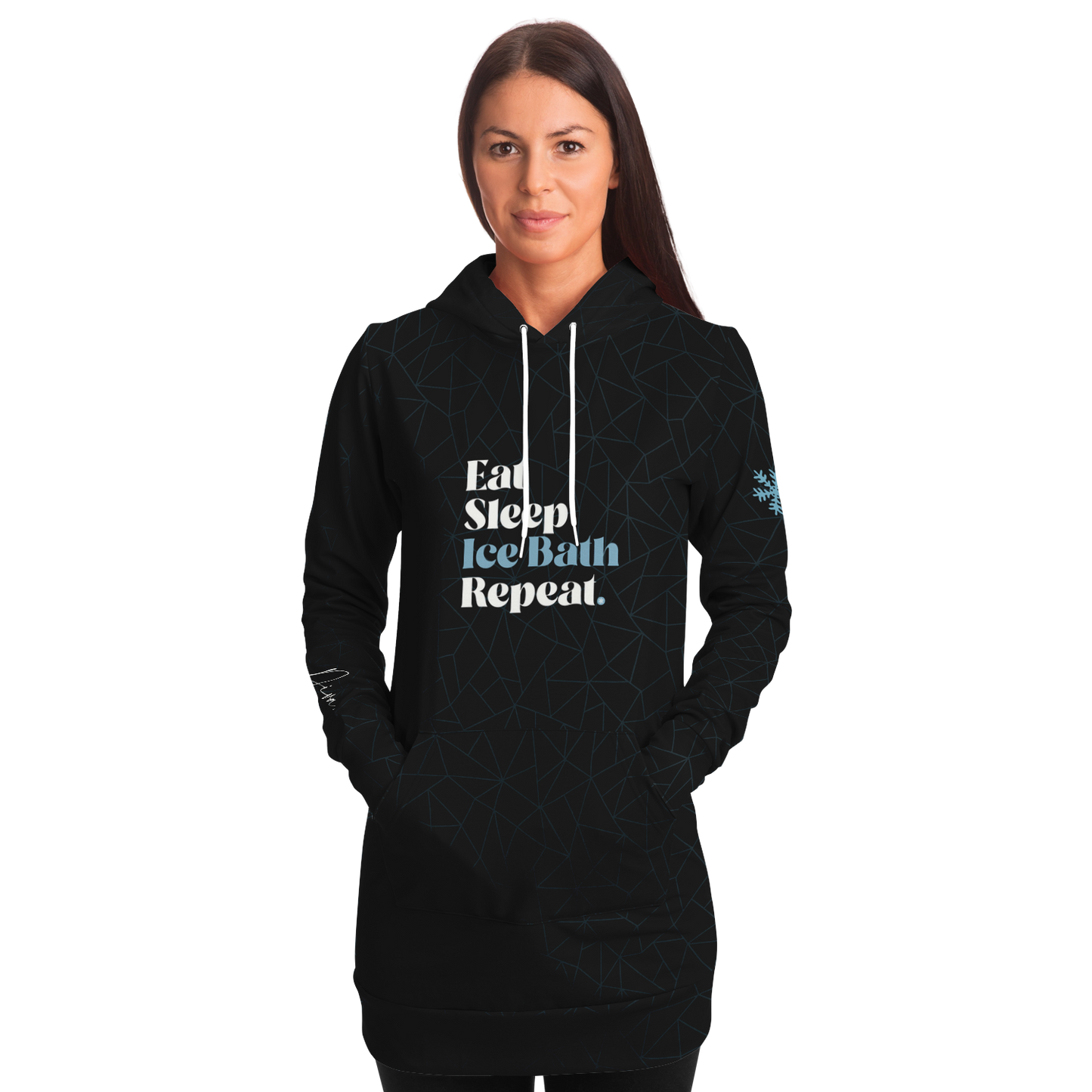 eat sleep ice bath repeat longline hoodie