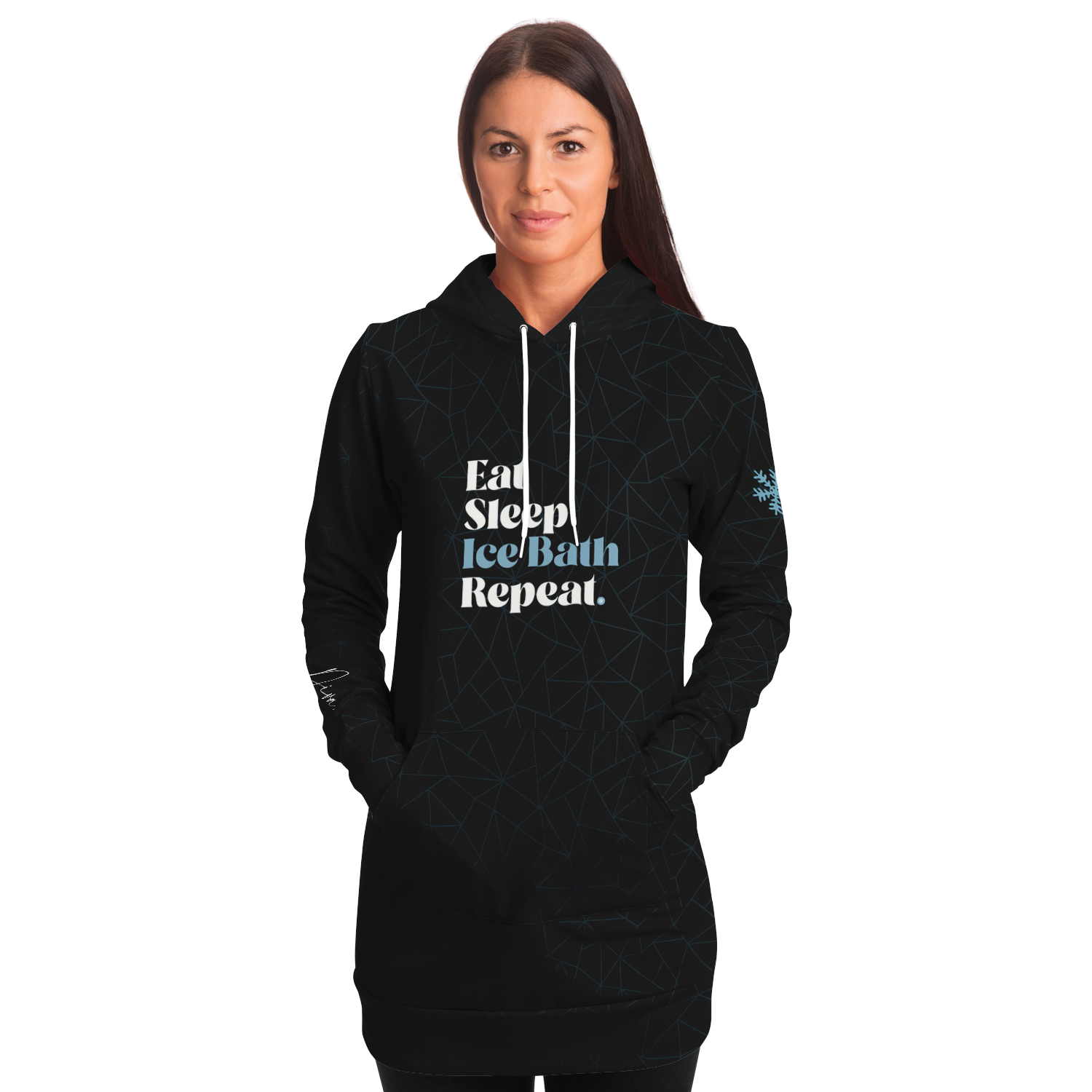 eat sleep ice bath repeat longline hoodie