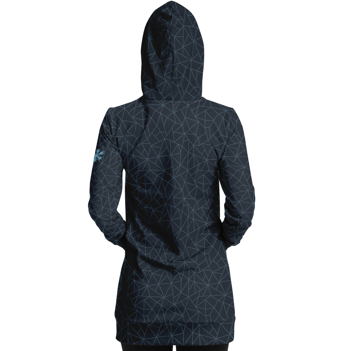 Athletic Longline Hoodie - Navy Blue Ice